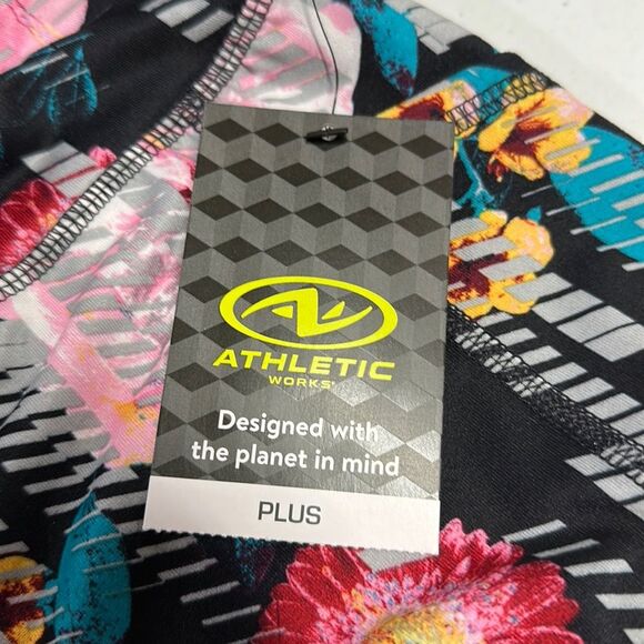 😍 NWT 😍 Girls Athletic Works Leggings w/ Pockets size L (10-12) - Flowers - Picture 4 of 4